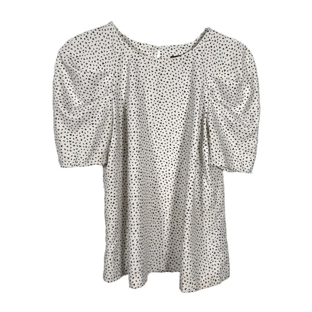 Banana Republic Shadow Bird Flock Puff Sleeves Blouse Sz XS